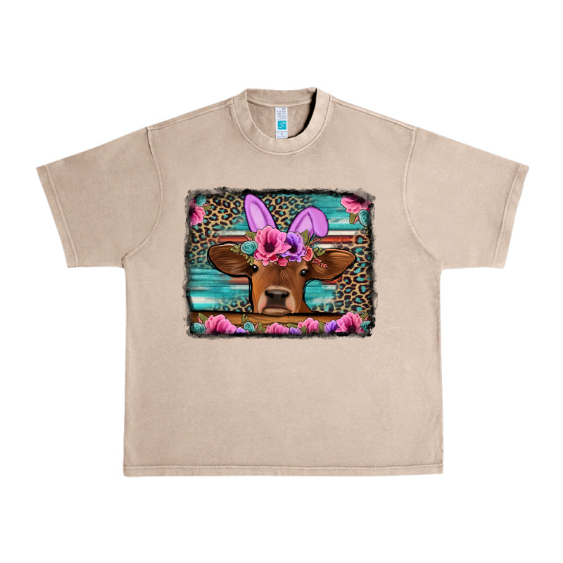Easter Floral Leopard Cow Urban Heavy Tee by Jasminsmagicworld | Teevron
