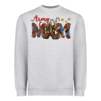 Heather Grey Christmas Army Mom Heavyweight Sweatshirt - NancyCooperArtShop