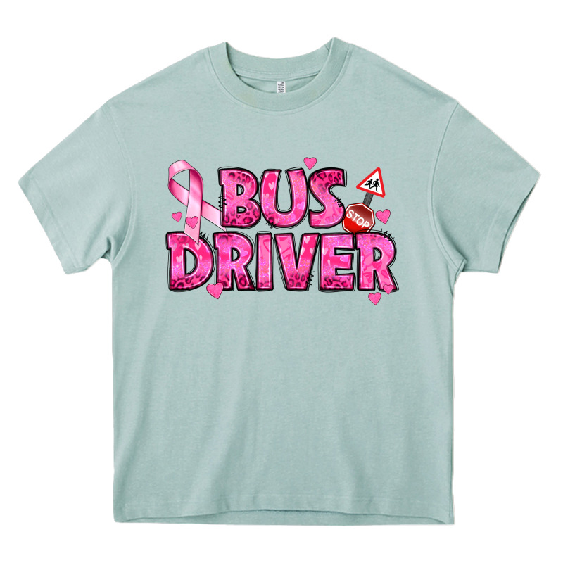 Breast Cancer Bus Driver Heavy Core Tee by texasbilliewilder | Teevron