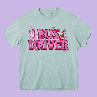 Breast Cancer Bus Driver Heavy Core Tee Designed By Texasbilliewilder