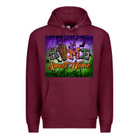 Burgundy Home sweet home Premium Hoodie - NancyCooperArtShop