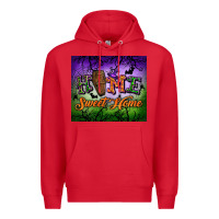 Red Home sweet home Premium Hoodie - NancyCooperArtShop