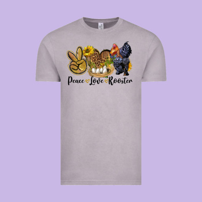 Peace Love Rooster Vintage Tee Designed By Lillyallendesigns