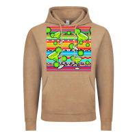 Vintage Coffee margarita serape seamless pattern Vintage Hoodie - BundleAndBundleShop