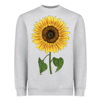 Heather Grey giganteus sunflower Heavyweight Sweatshirt - LillyAllenDesigns