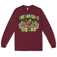 Burgundy shenanigans squad Long Sleeve Tee - MaliasSmallBusiness