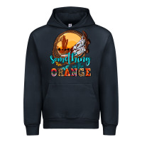 Navy something in the orange olivia Urban Hoodie - OliviaCreatesArt