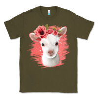 Army Green floral baby goat Classic Tee - Jasminsmagicworld