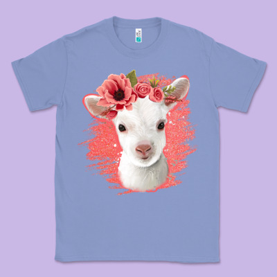 Floral Baby Goat Classic Tee Designed By Jasminsmagicworld
