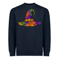 Navy Spider Web Witch Hat Heavyweight Sweatshirt - Jasminsmagicworld