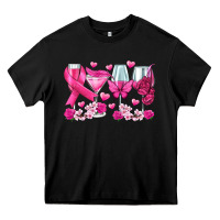 Black breast cancer wine glasses Heavy Core Tee - texasbilliewilder