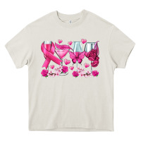 Cream breast cancer wine glasses Heavy Core Tee - texasbilliewilder
