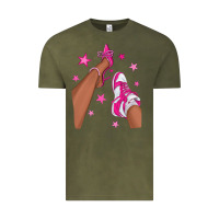 Vintage Olive afro sneakers and heels Vintage Tee - NancyCooperArtShop