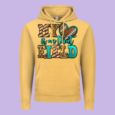 My Heart Is On That Field American Football Vintage Hoodie Designed By Jasminsmagicworld