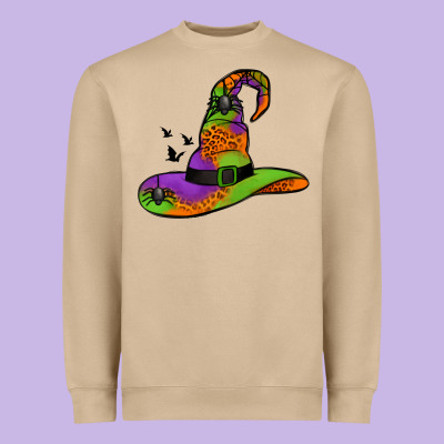Witch Hat With Spiders Heavyweight Sweatshirt Designed By Jasminsmagicworld