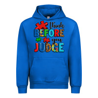 Cobalt think before you judge Urban Hoodie - OliviaCreatesArt
