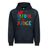 Navy think before you judge Urban Hoodie - OliviaCreatesArt