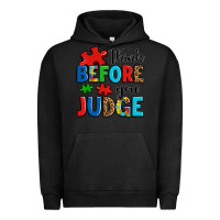 Pigment Black think before you judge Urban Hoodie - OliviaCreatesArt