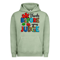 Pigment Oil Green think before you judge Urban Hoodie - OliviaCreatesArt