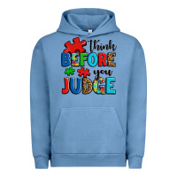 Pigment Pebble Blue think before you judge Urban Hoodie - OliviaCreatesArt