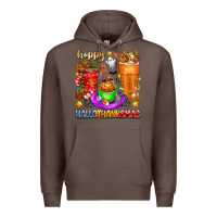 Coffee Happy Hallothanksmas coffee cups Premium Hoodie - texasbilliewilder