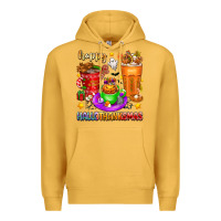 Mustard Happy Hallothanksmas coffee cups Premium Hoodie - texasbilliewilder
