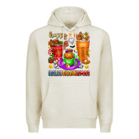 Oatmeal Heather Happy Hallothanksmas coffee cups Premium Hoodie - texasbilliewilder