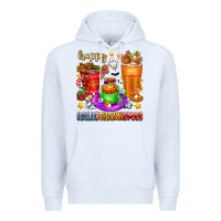 White Happy Hallothanksmas coffee cups Premium Hoodie - texasbilliewilder