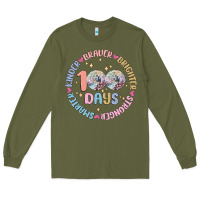 Army Green 100 days of school Long Sleeve Tee - MaliasSmallBusiness
