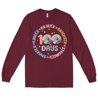 Burgundy 100 days of school Long Sleeve Tee - MaliasSmallBusiness