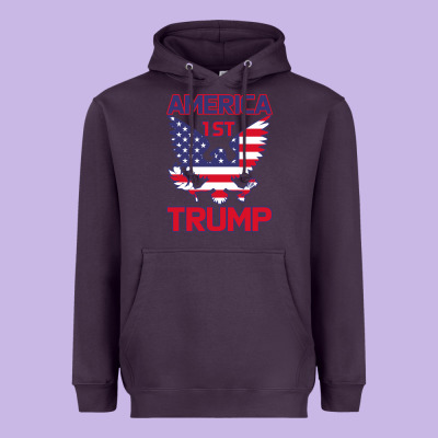 Trump America First Eagle Heavyweight Hoodie Designed By Bettercallsaul
