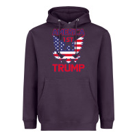 Plum Trump America First Eagle Heavyweight Hoodie - Bettercallsaul