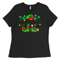 Black custom name christmas elf Ladies Tee - texasbilliewilder