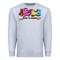 Heather Grey abcd back to school Premium Sweatshirt - NancyCooperArtShop