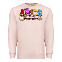 Pale Pink abcd back to school Premium Sweatshirt - NancyCooperArtShop