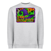 Heather Grey Witch's Hat 100 That Witch Heavyweight Sweatshirt - Jasminsmagicworld