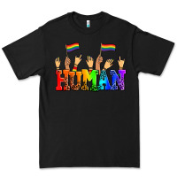 Black human with hands and pride flags Premium Tee - AdoDesignShop