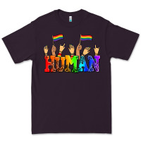 Plum human with hands and pride flags Premium Tee - AdoDesignShop