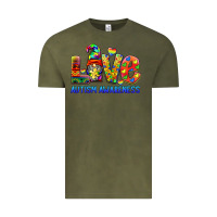 Vintage Olive autism awareness love Vintage Tee - BarkalooDesign