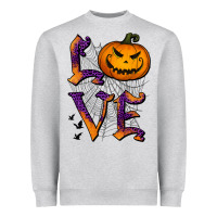 Heather Grey Love Halloween Heavyweight Sweatshirt - Jasminsmagicworld