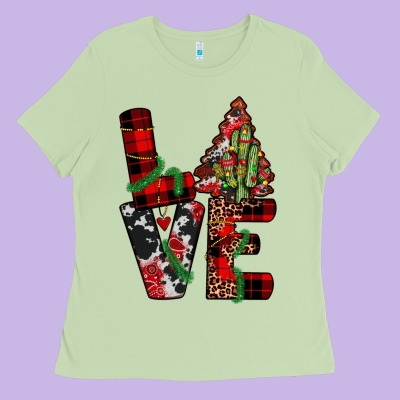 Christmas Love Ladies Tee Designed By Jahusdesignshop