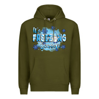 Army Green it's freezing season Premium Hoodie - texasbilliewilder