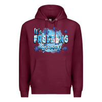 Burgundy it's freezing season Premium Hoodie - texasbilliewilder
