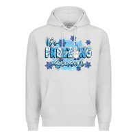 Dove Grey it's freezing season Premium Hoodie - texasbilliewilder