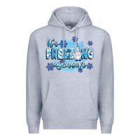 Heather Grey it's freezing season Premium Hoodie - texasbilliewilder
