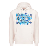 Pale Pink it's freezing season Premium Hoodie - texasbilliewilder
