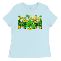 Baby Blue one lucky mom Ladies Tee - Zillion Design Studio