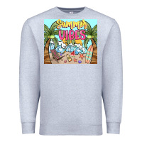 Heather Grey summer vibes Premium Sweatshirt - NancyCooperArtShop