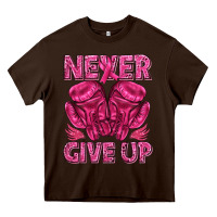 Chocolate Brown never give up cancer Heavy Core Tee - texasbilliewilder