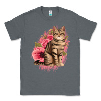 Charcoal Heather floral cat Classic Tee - Jasminsmagicworld